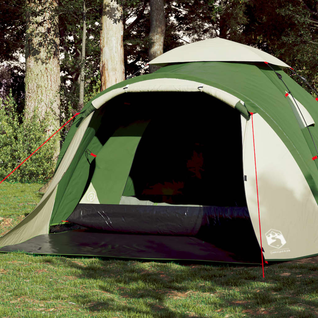 Vidaxl Dome Tent de 3 personas Liberación rápida Green