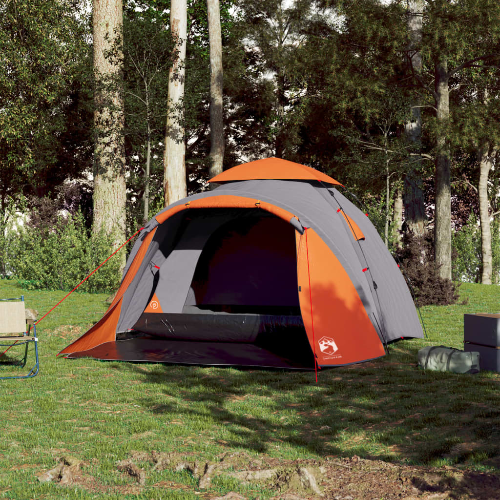 VidaXL Dome tent 3-person fast release gray and orange