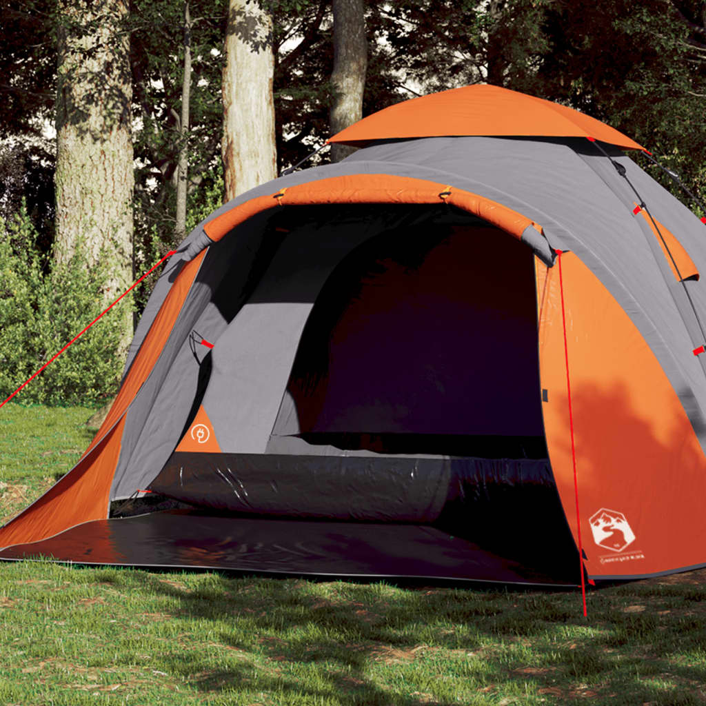 Vidaxl Dome Tent 3 Personne Fast Release Grey and Orange