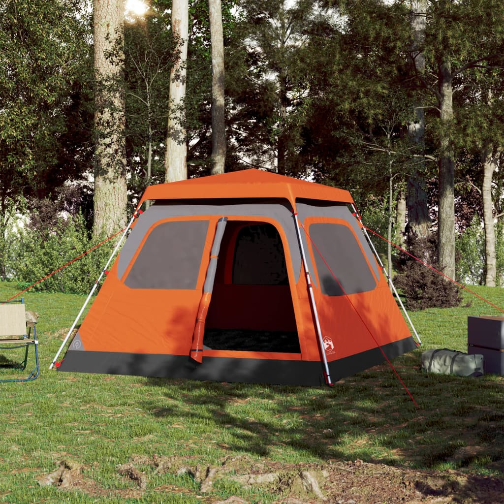 Vidaxl Dome Tent 4 Personne Fast Release Gray et Orange