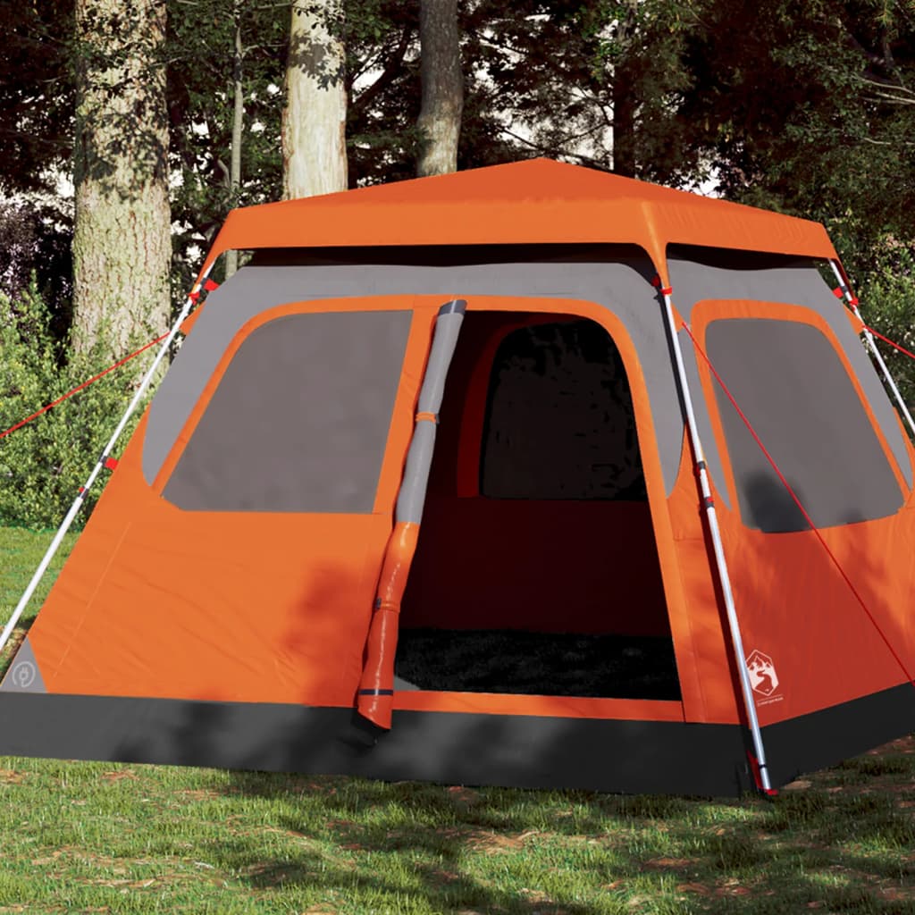 Vidaxl Dome Tent 4-Personen Fast Release Grey und Orange