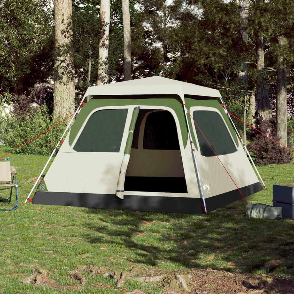 Vidaxl Dome Tent de 6 personas Liberación rápida Green