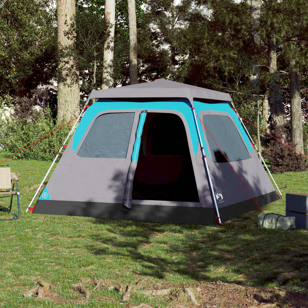 Vidaxl Dome Tent de 6 personas Liberación rápida Azul