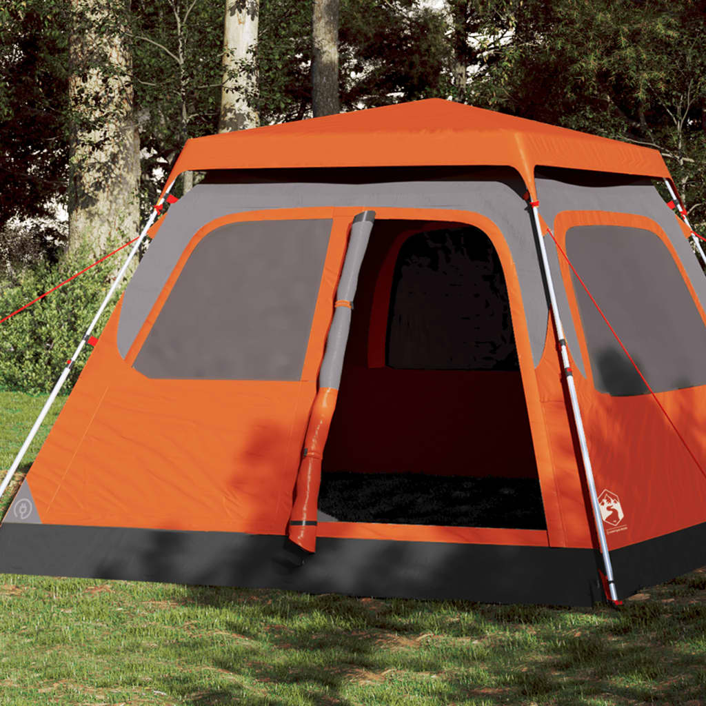 Vidaxl Dome Tent 6-osobowy szybki wydawanie Grey i Orange