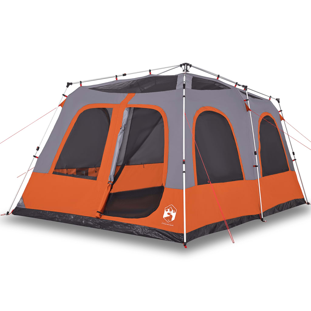 Vidaxl Dome Tent de 8 personas Liberación rápida de gris y naranja