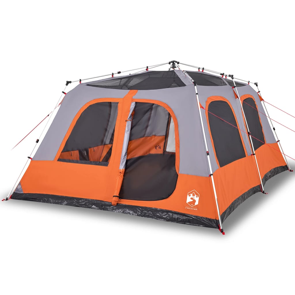 Tenda a cupola Vidaxl Rilascio veloce di 10 persone grigio e arancione