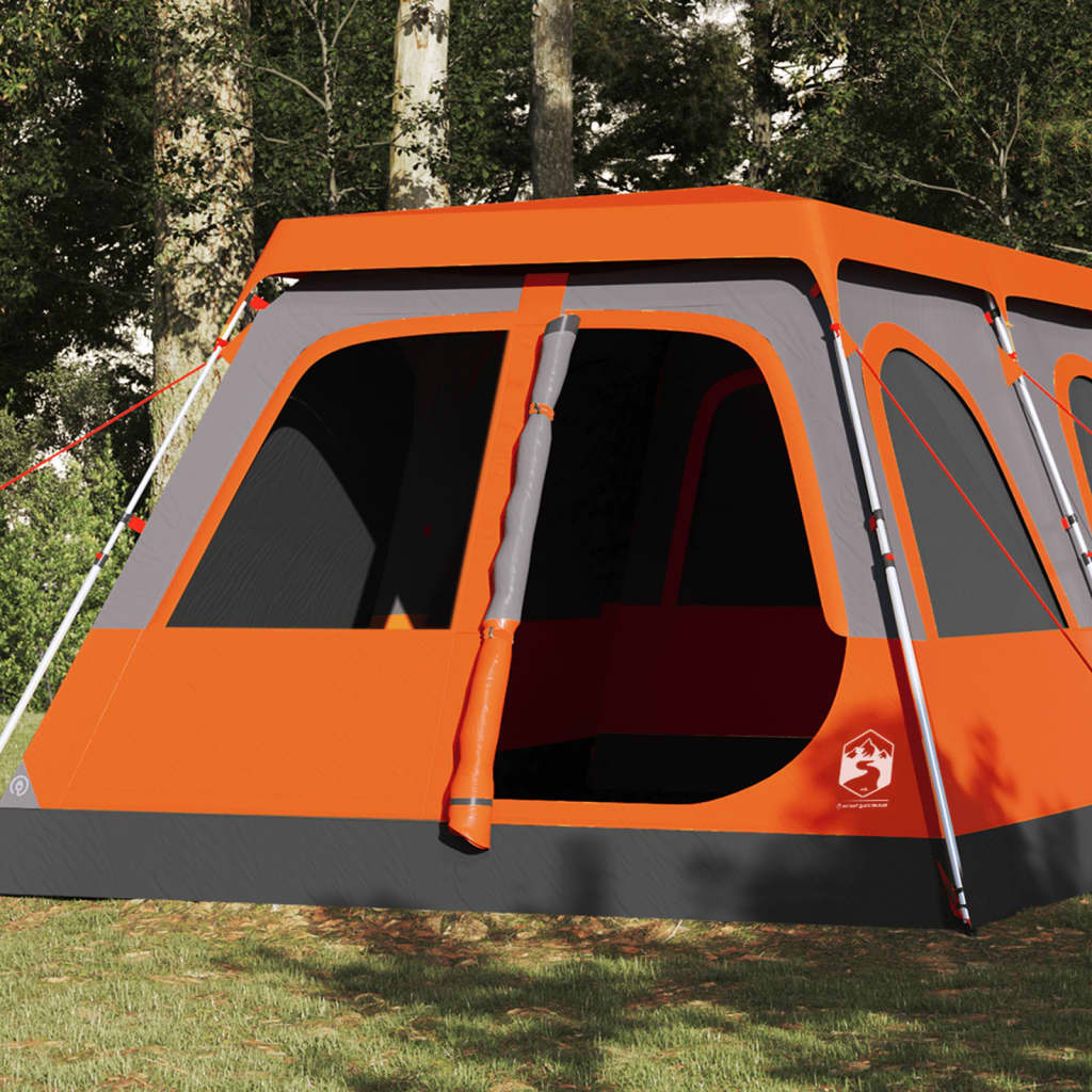 Tenda a cupola Vidaxl Rilascio veloce di 10 persone grigio e arancione