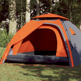 Vidaxl Dome Tent 4-osobowy szybki wydawanie Grey i Orange