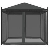 Arbor Vidaxl avec parois latérales de maillage 2,93x2,93m anthracite en acier -colore