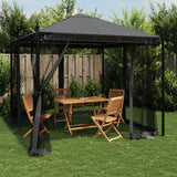 Vidaxl arbor with side walls of mesh 2.93x2.93m steel anthracite -colored