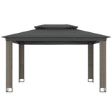 Arbor Vidaxl avec un double toit 3,94x2,96 m anthracite en acier -colore