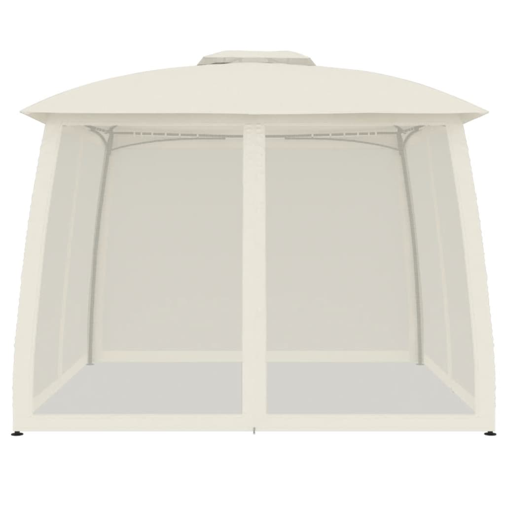 Vidaxl Arbor Side Malls of Mesh et Double Roof 2,93x2.93 M en acier crème