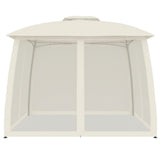 VidaXL arbor side walls of mesh and double roof 2.93x2.93 m steel cream