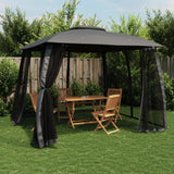 Arbor vidaxl avec murs en maille et toit double 2,93x2,93 m anthracite en acier