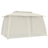 Vidaxl Arbor Side Malls of Mesh et Double Roof 3,93x2.93 m Cream en acier