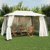 Vidaxl Arbor Side Malls of Mesh et Double Roof 3,93x2.93 m Cream en acier