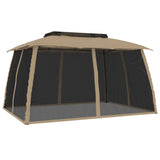 Vidaxl Arbor Side Malls of Mesh et Double Roof 3,93x2.93 m Cream en acier