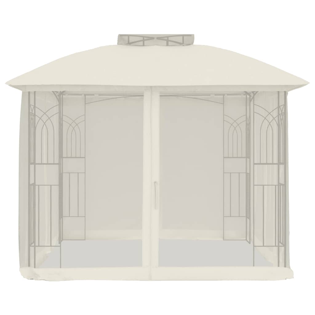 Vidaxl Arbor Side Malls of Mesh et Double Roof 2,94x2,94 M en acier Cream