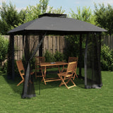 Arbor vidaxl avec murs en maille et toit double 2,94x2,94 m anthracite en acier