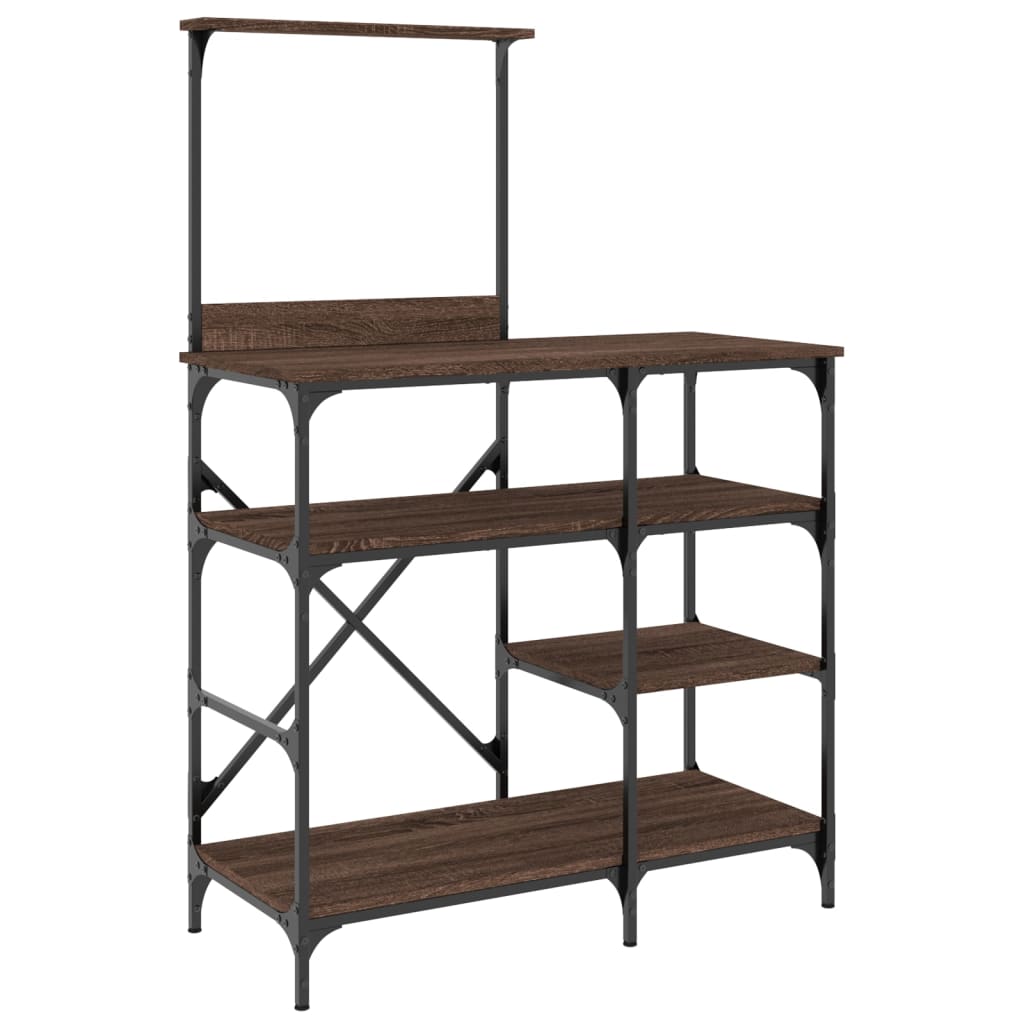 Vidaxl Bakers Rack 90x40x132 cm przetworzone drewno i metalowy kolor dębowy