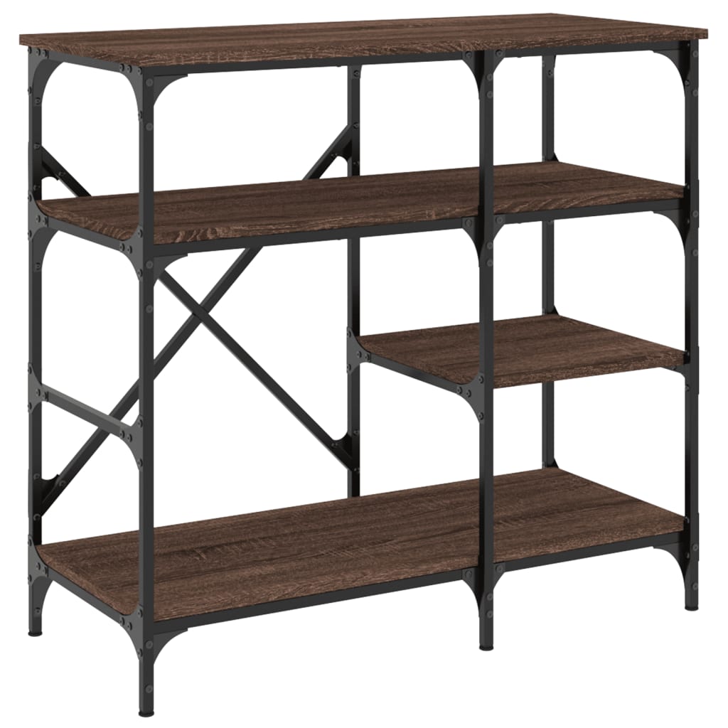 Vidaxl Bakers Rack 90x40x84 cm Color de roble de madera y metal de madera y metal