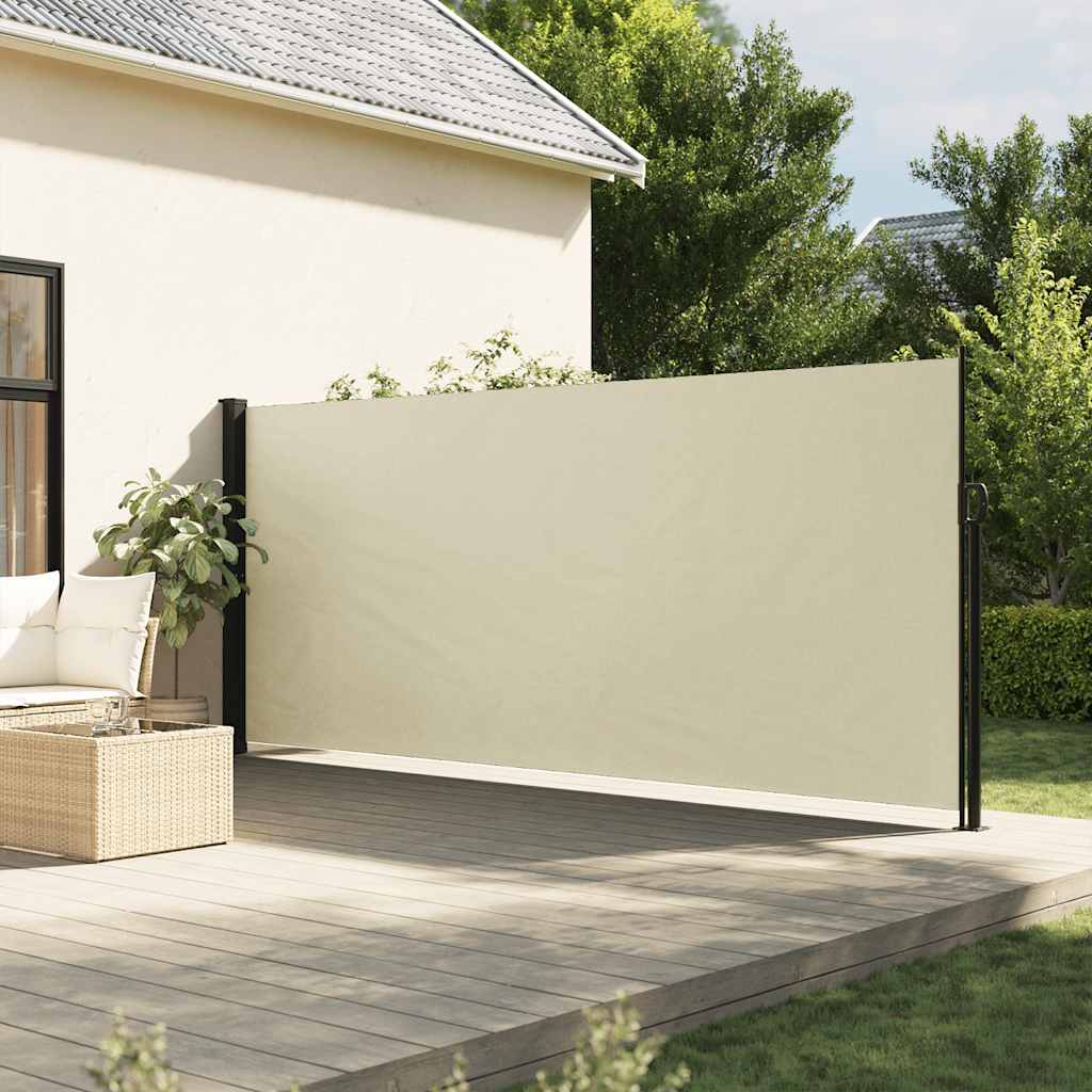 En pare-brise Vidaxl extensible 180x500 cm Crème -Colored