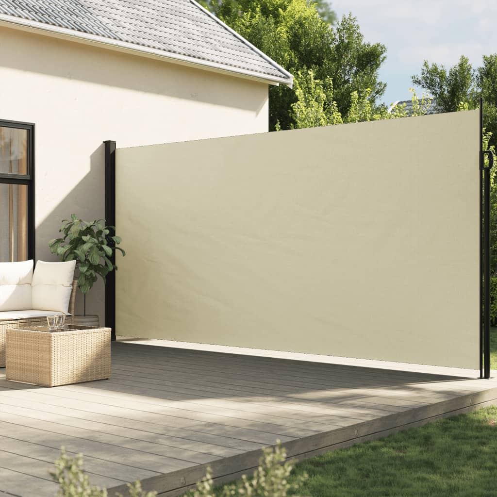 VidaXL Windscherm uittrekbaar 220x500 cm crèmekleurig