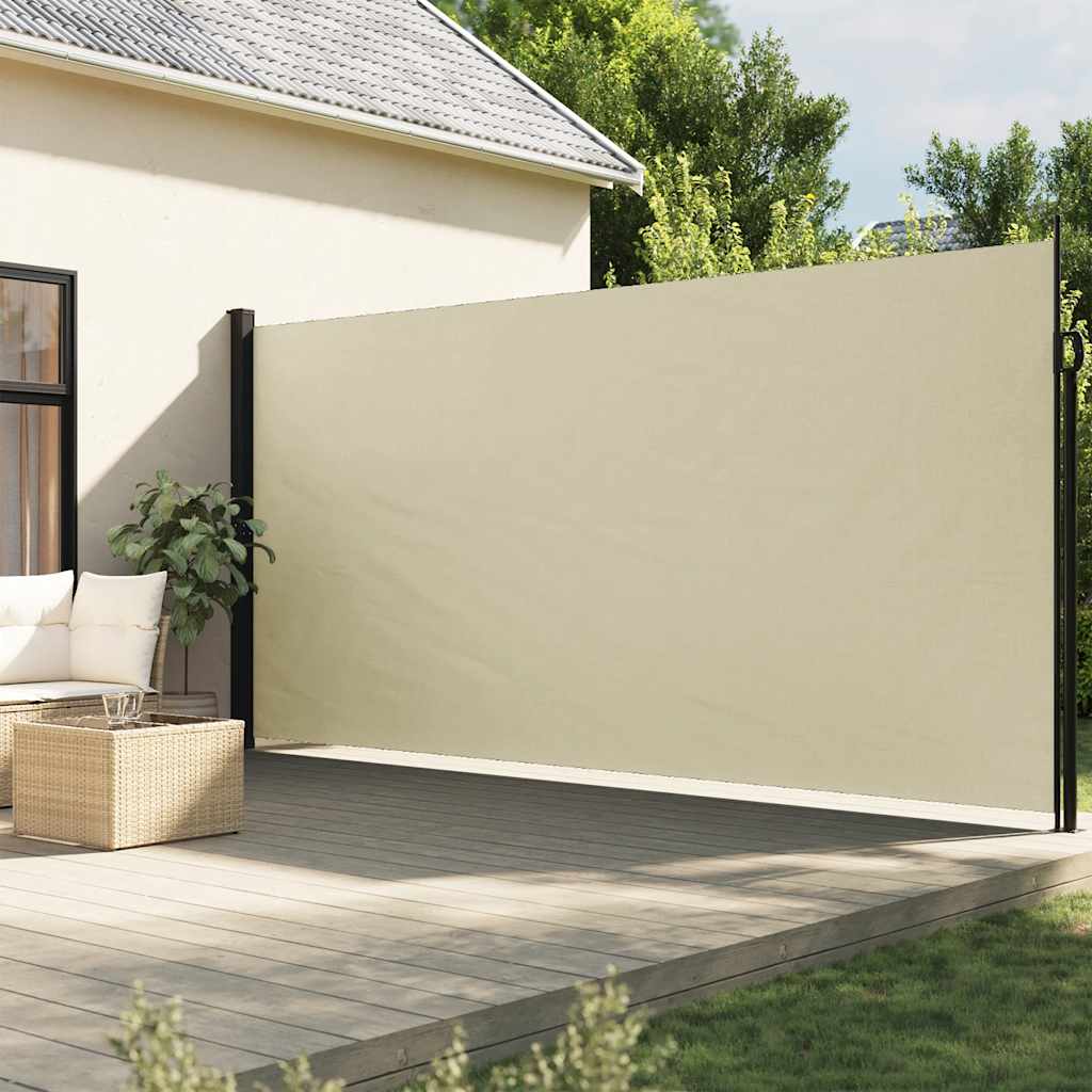 Vidaxl Windschutzscheibe ausziehbar 220 x 500 cm cremefarben