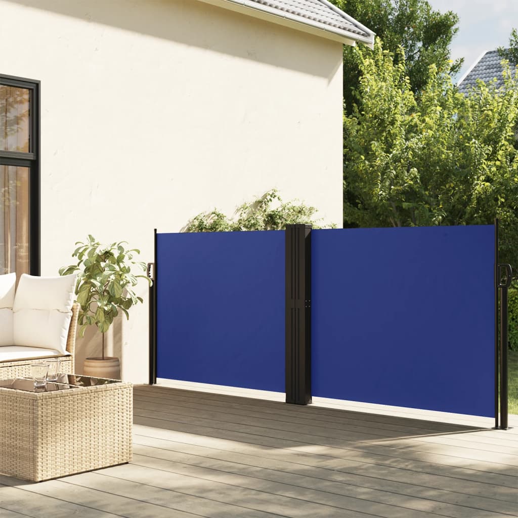 Pare-brise vidaxl extensible 100x600 cm bleu