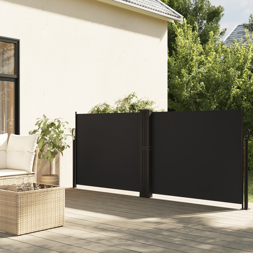 Pare-brise Vidaxl extensible 140x600 cm noir