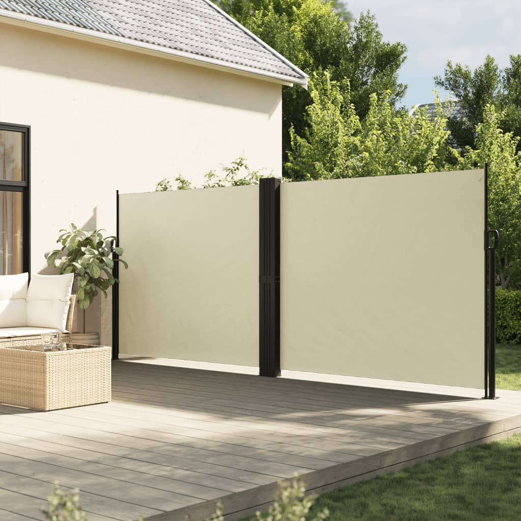 Vidaxl Garden Screen Extendable 180x600 cm krem ​​-farget