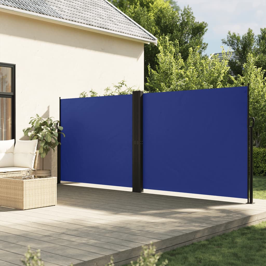 VidaXL Windscherm uittrekbaar 180x600 cm blauw