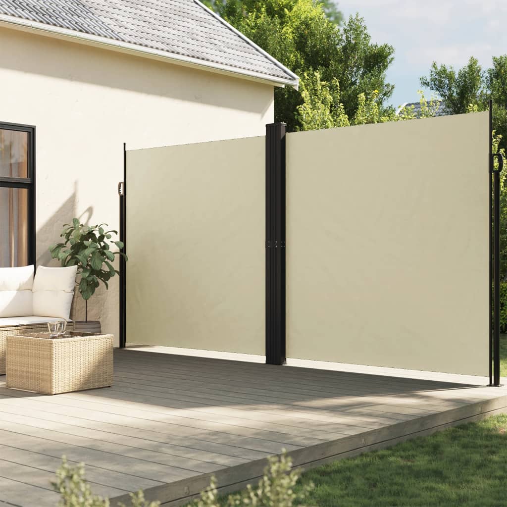 VidaXL Windscherm uittrekbaar 200x600 cm crèmekleurig