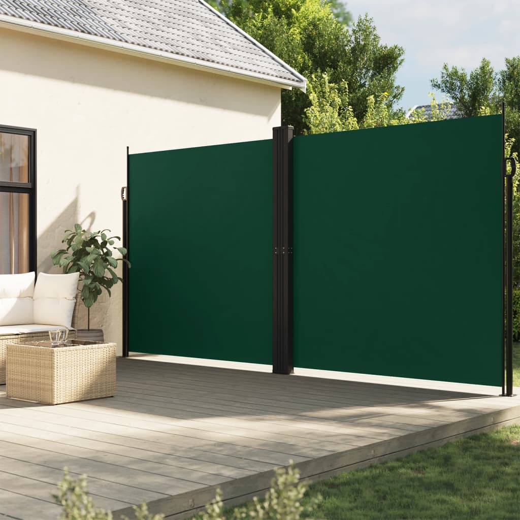 Pare-brise Vidaxl extensible 200x600 cm vert foncé