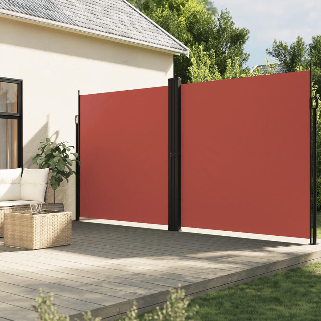 Vidaxl vetrobransko steklo Extendable 220x1000 cm Terracotta -Red -COLORED