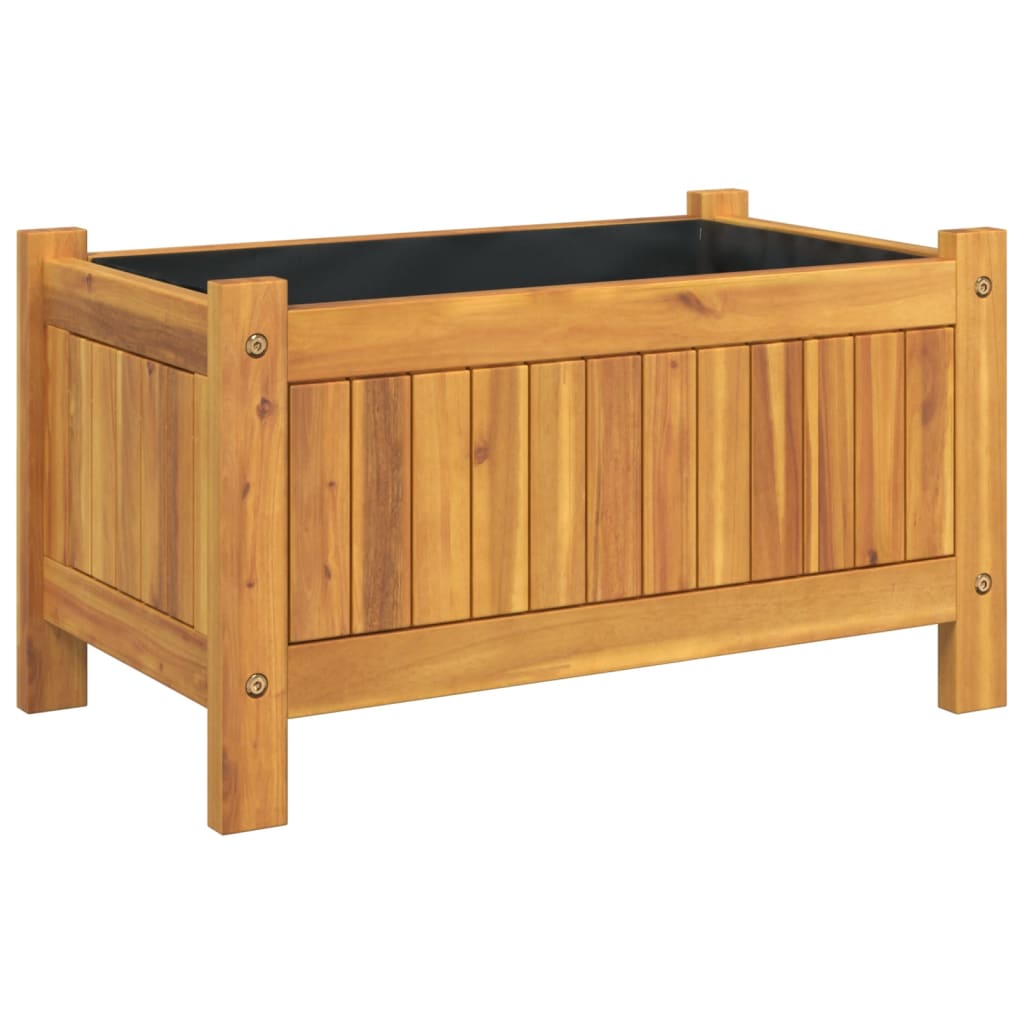 VidaXL Planter with lining 54x31x30 cm solid acacia wood