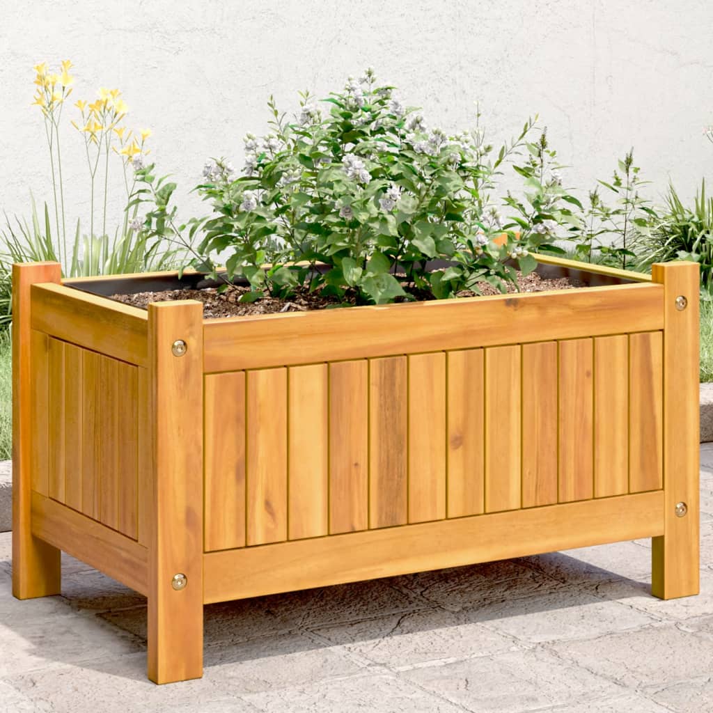 Vidaxl -planter med fôr 54x31x30 cm Solid Acacia Wood