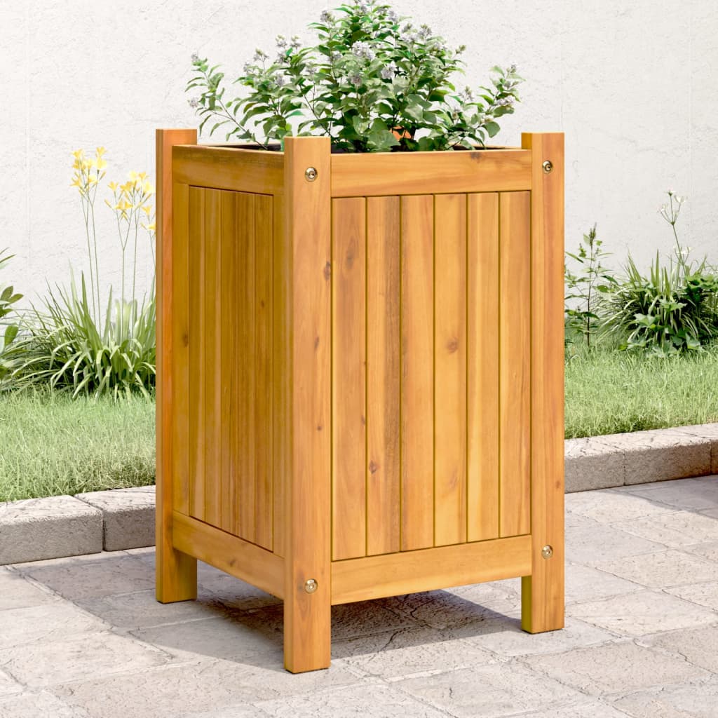 Vidaxl planter med foring 31x31x50 cm solid acaciahout