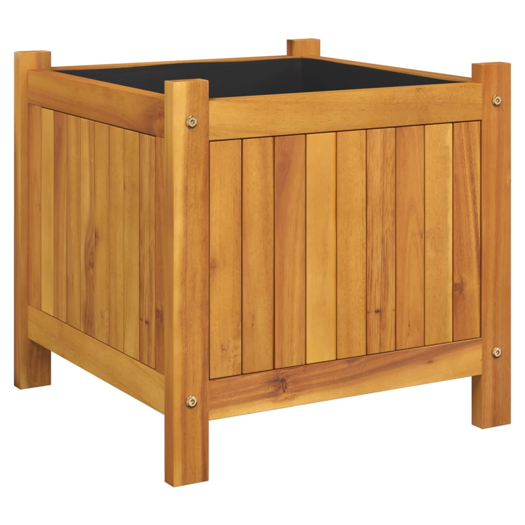 Vidaxl -planter med fôr 42x42x40 cm Solid Acacia Wood