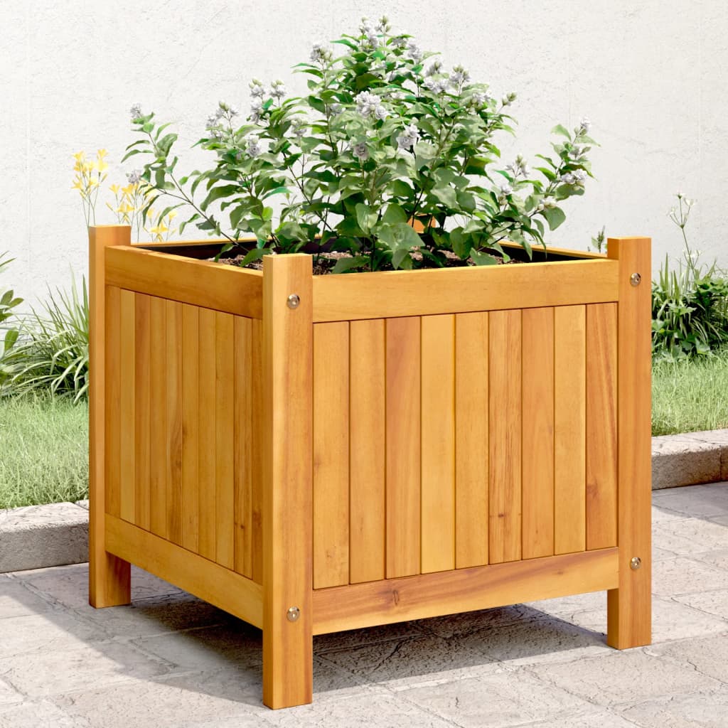 Vidaxl planter med foring 42x42x40 cm fast acacia træ