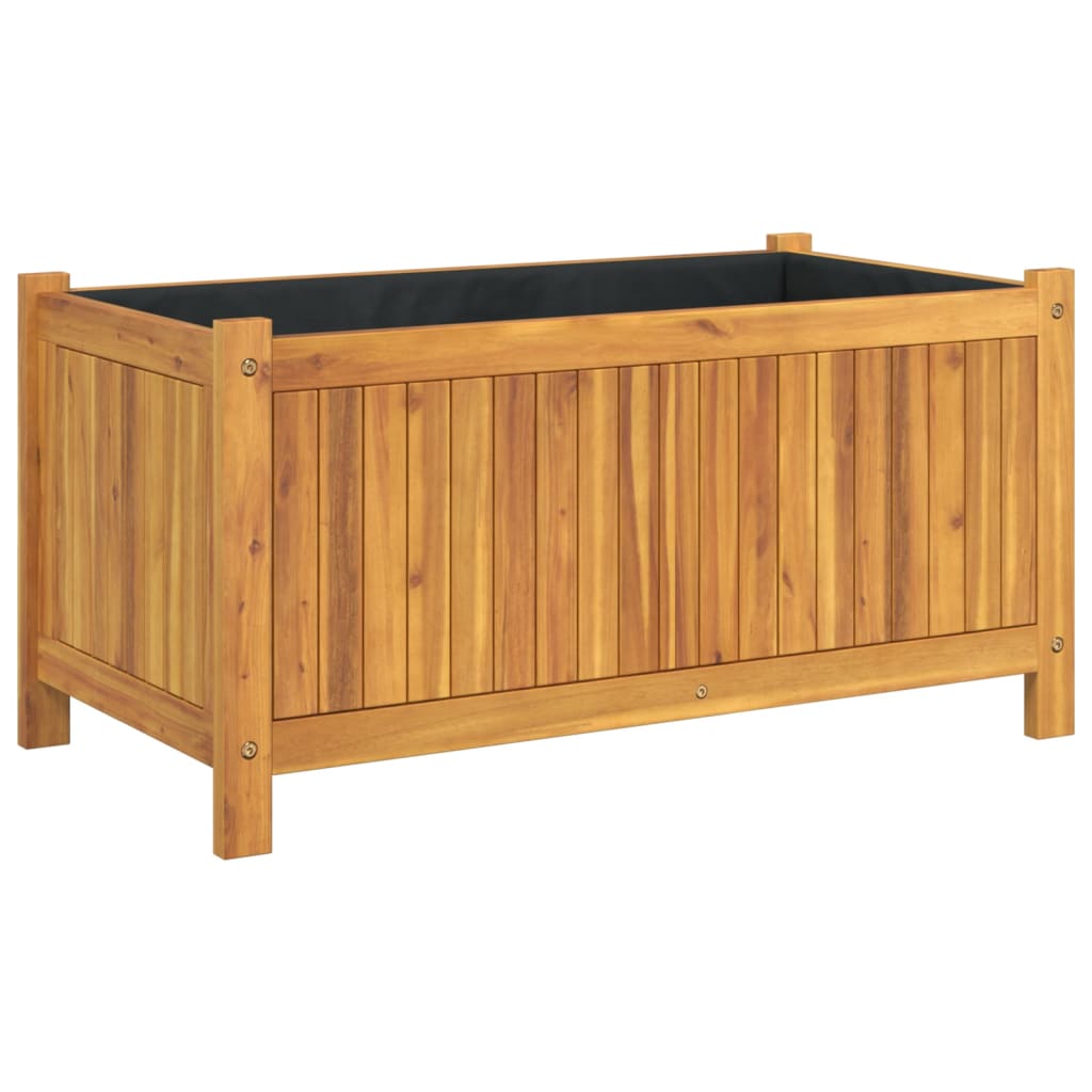 Vidaxl Planter med foder 80x42x40 cm Solid Acaciahout