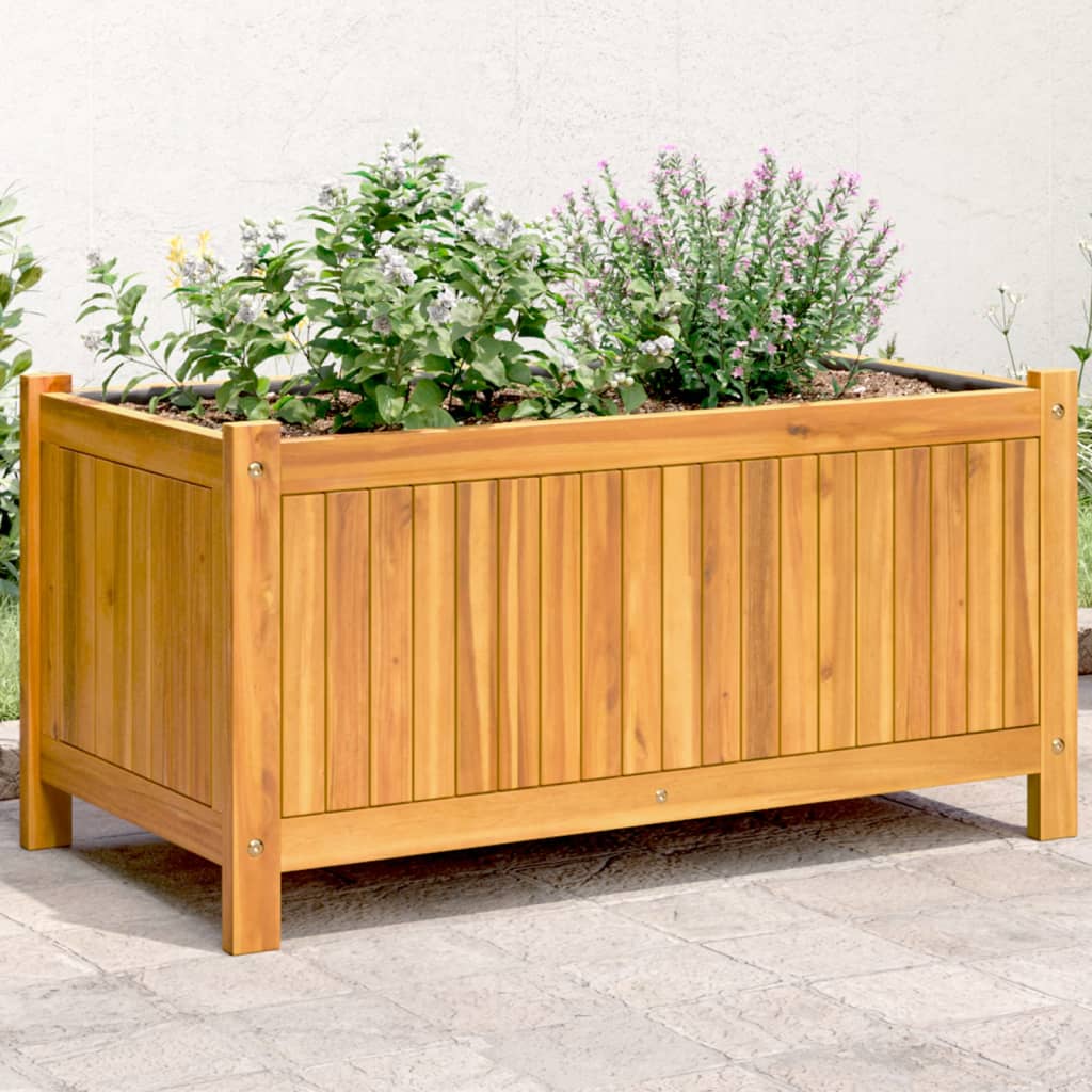 Vidaxl Planter med foder 80x42x40 cm Solid Acaciahout