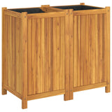 Vidaxl fioriera con fodera 84x42x75 cm Solid Acacia Wood