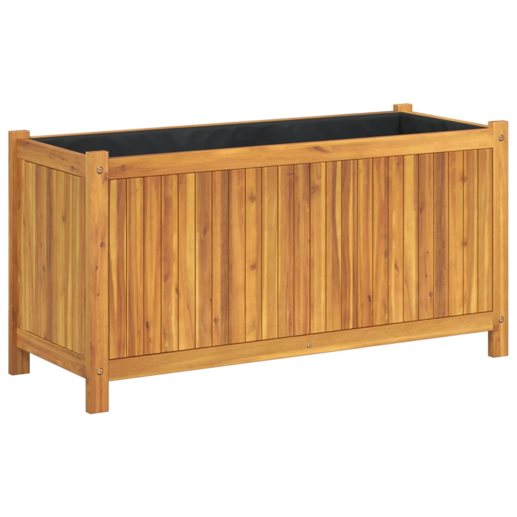 Vidaxl -planter med fôr 99,5x38x50 cm Solid Acacia Wood