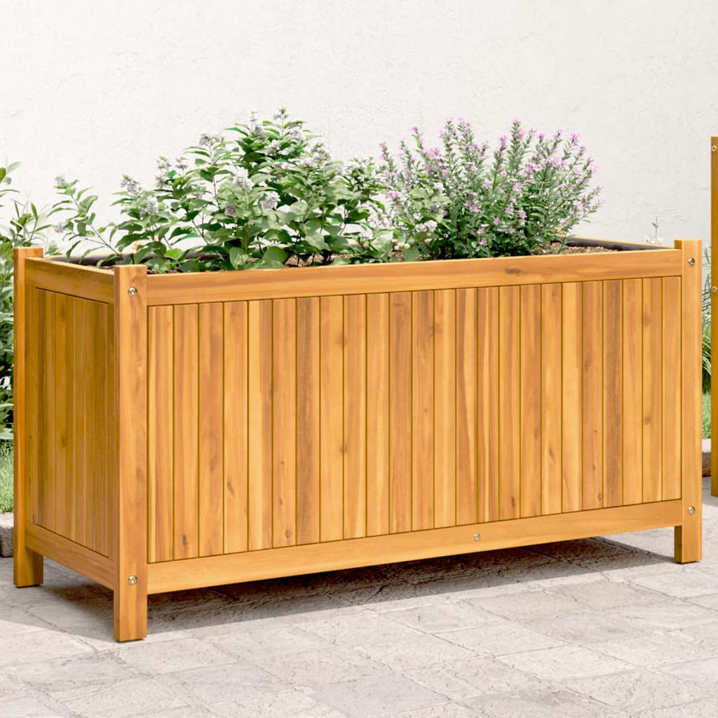 Vidaxl Planter med foder 99,5x38x50 cm fast akacia trä