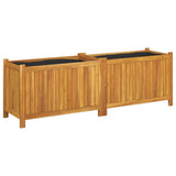 Vidaxl planter med foring 153x38,5x50 cm fast acacia træ