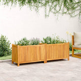 VidaXL Planter with lining 153x38.5x50 cm solid acacia wood