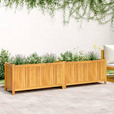 VidaXL Planter with lining 199x38.5x50 cm Solid Acaciahout