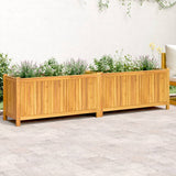 Vidaxl Planter med foder 199x38.5x50 cm Solid Acaciahout