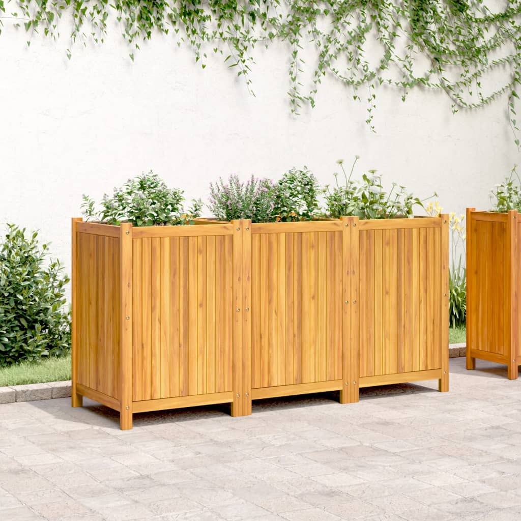 Vidaxl Planter med foder 150x50x75 cm fast acacia trä